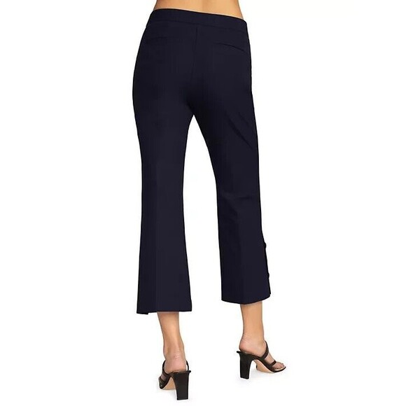 Trina Turk Ore Cropped Boot Pants  Size 2  Navy Mid-Rise Kick Flare Leg - Picture 15 of 16